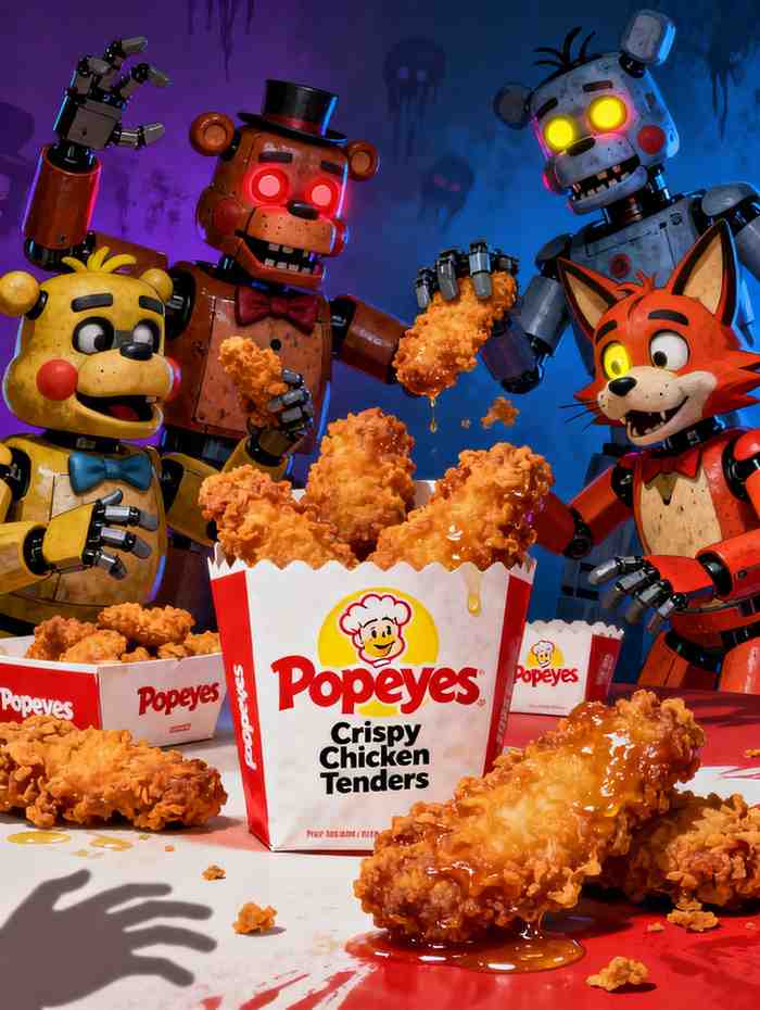 Popeyes Collaborates with Five Nights at Freddy's 2 for Limited-Time "Freddy Fazbear Crunch Menu"