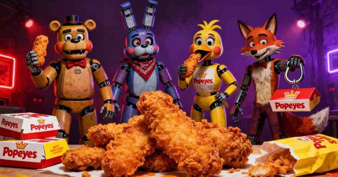 Popeyes Collaborates with Five Nights at Freddy's 2 for Limited-Time "Freddy Fazbear Crunch Menu"